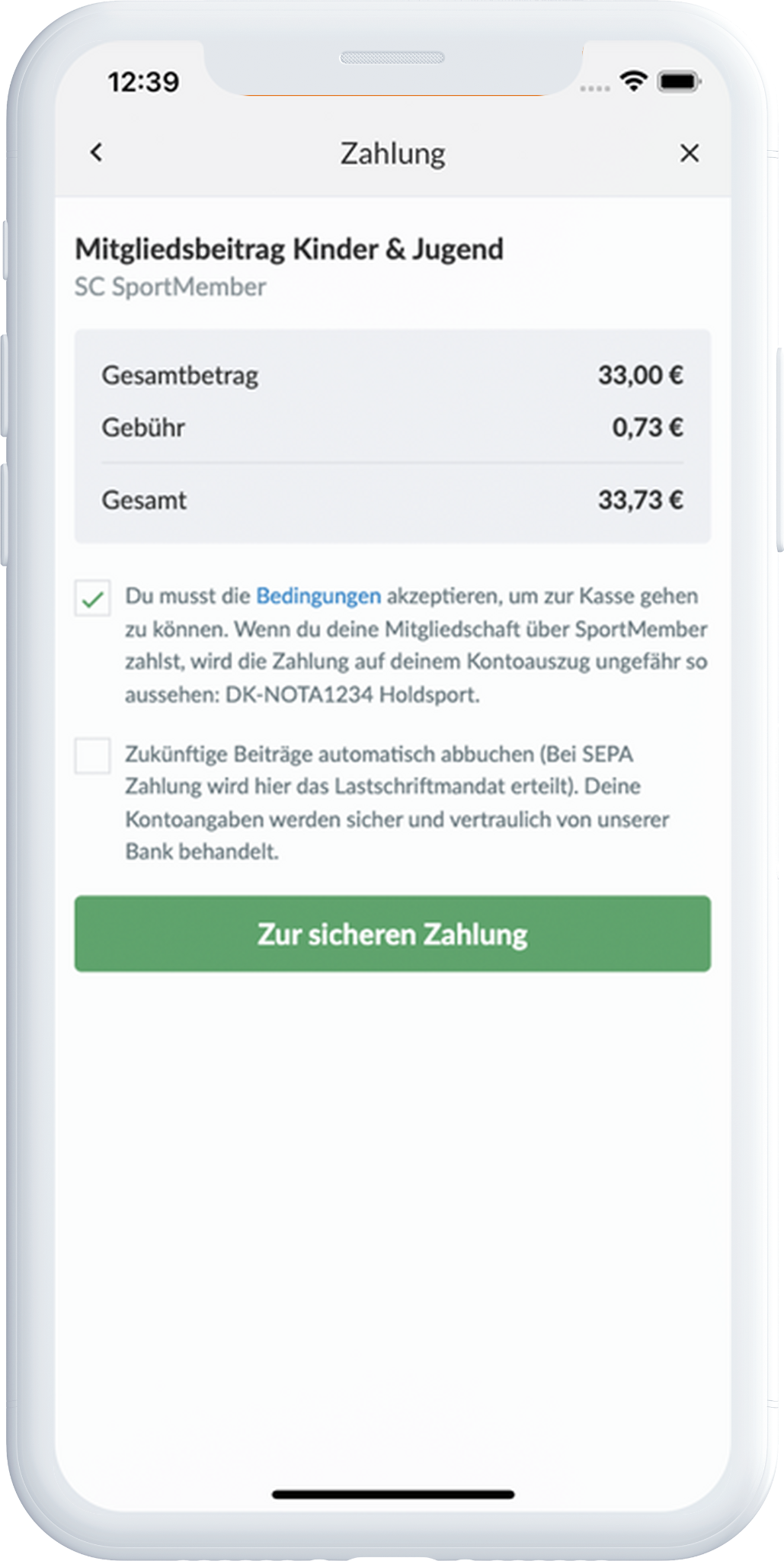 Mitgliedsbeitrag und Zahlungen in der SportMember App
